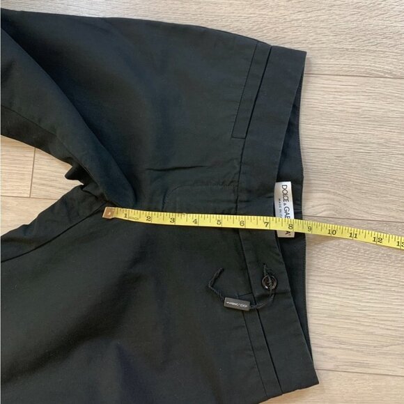 Dolce & Gabbana Black Wide Leg Cotton Trouser Pants - Picture 11 of 13